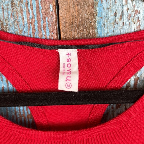 Soybu Yvette Tunic Knit Red Top Size M - Picture 3 of 5